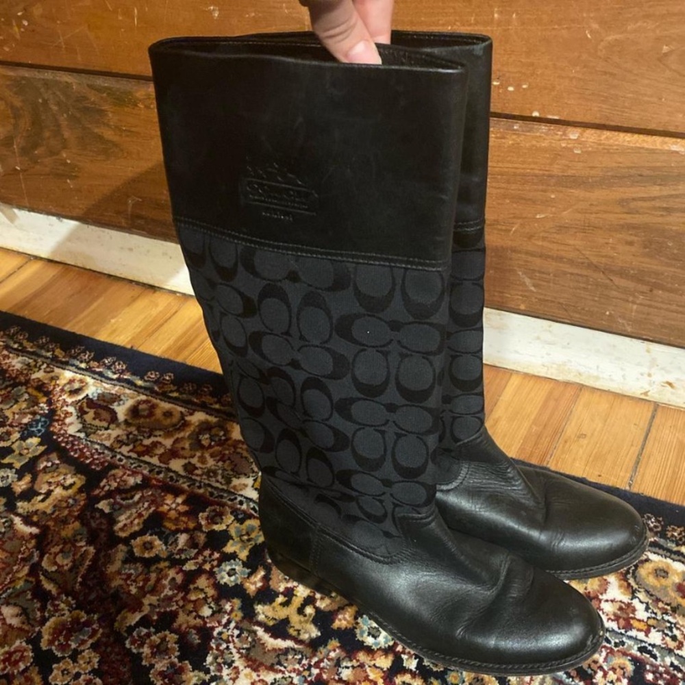 Coach Black Leather Boots